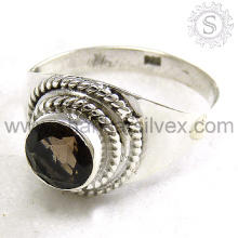 Antique Smoky Quartz Gemstone Silver Jewelry Ring Wholesale India RNCT1228-12